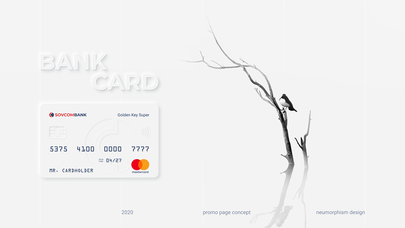 Bank bank card card finance Golden Key Interface neumorphism promo sovcombank promo page