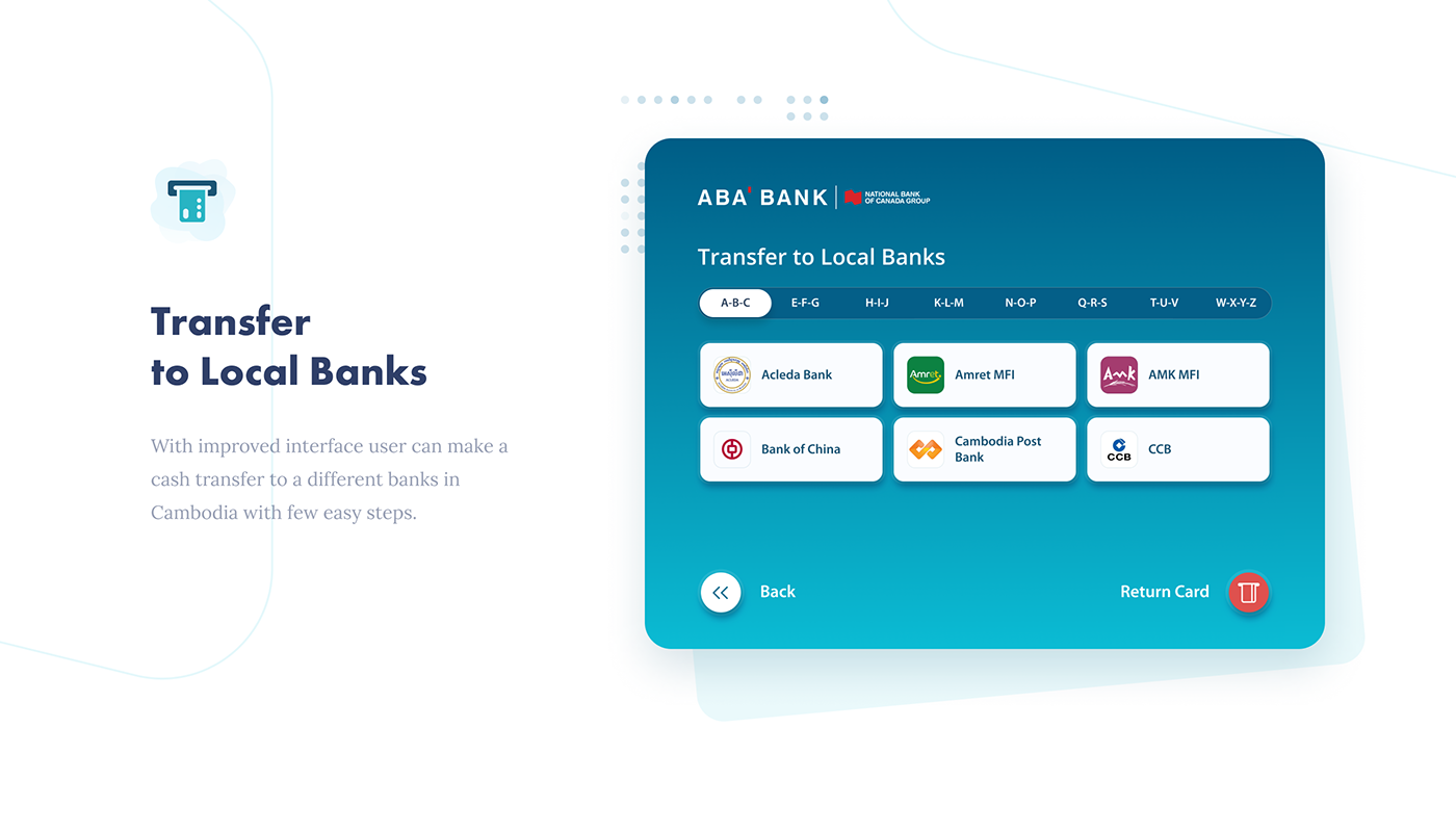 ATM banking banking app finance Fintech Kiosk kiosk design UI UI/UX user interface