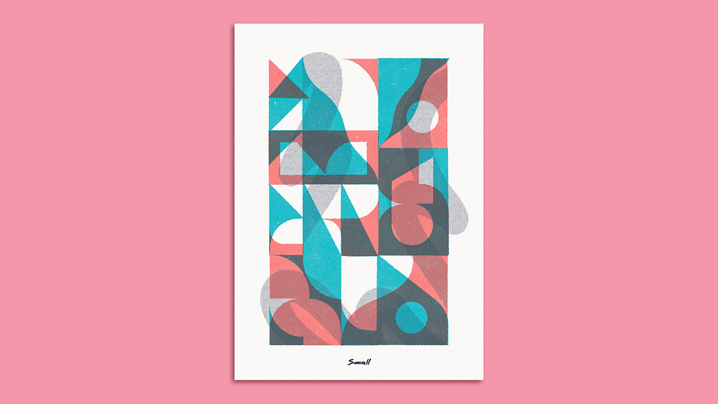 minimal minimal design overprint screenprint sérigraphie shapes silkscreen