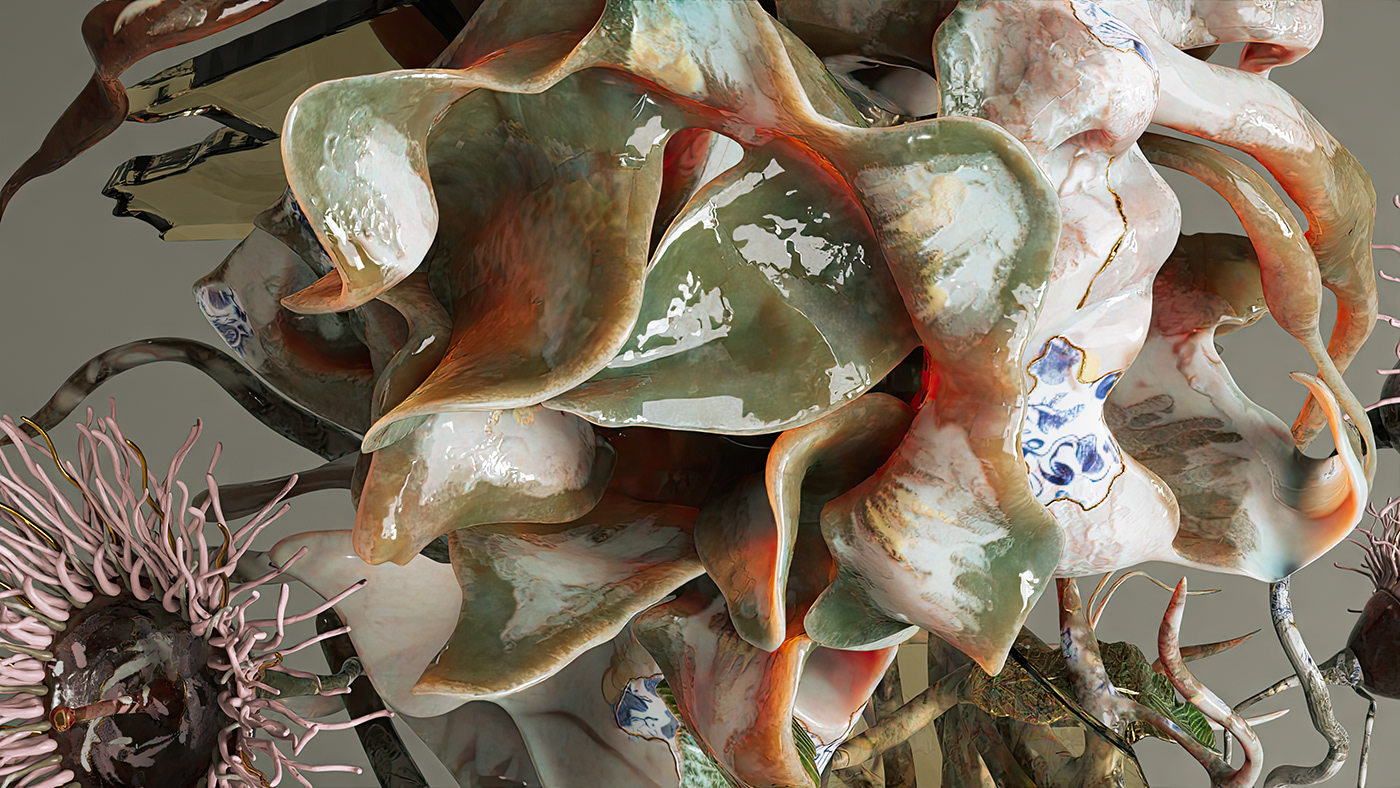Digital Art  contemporary 3D Nature CGI organic abstract environment Sustainability