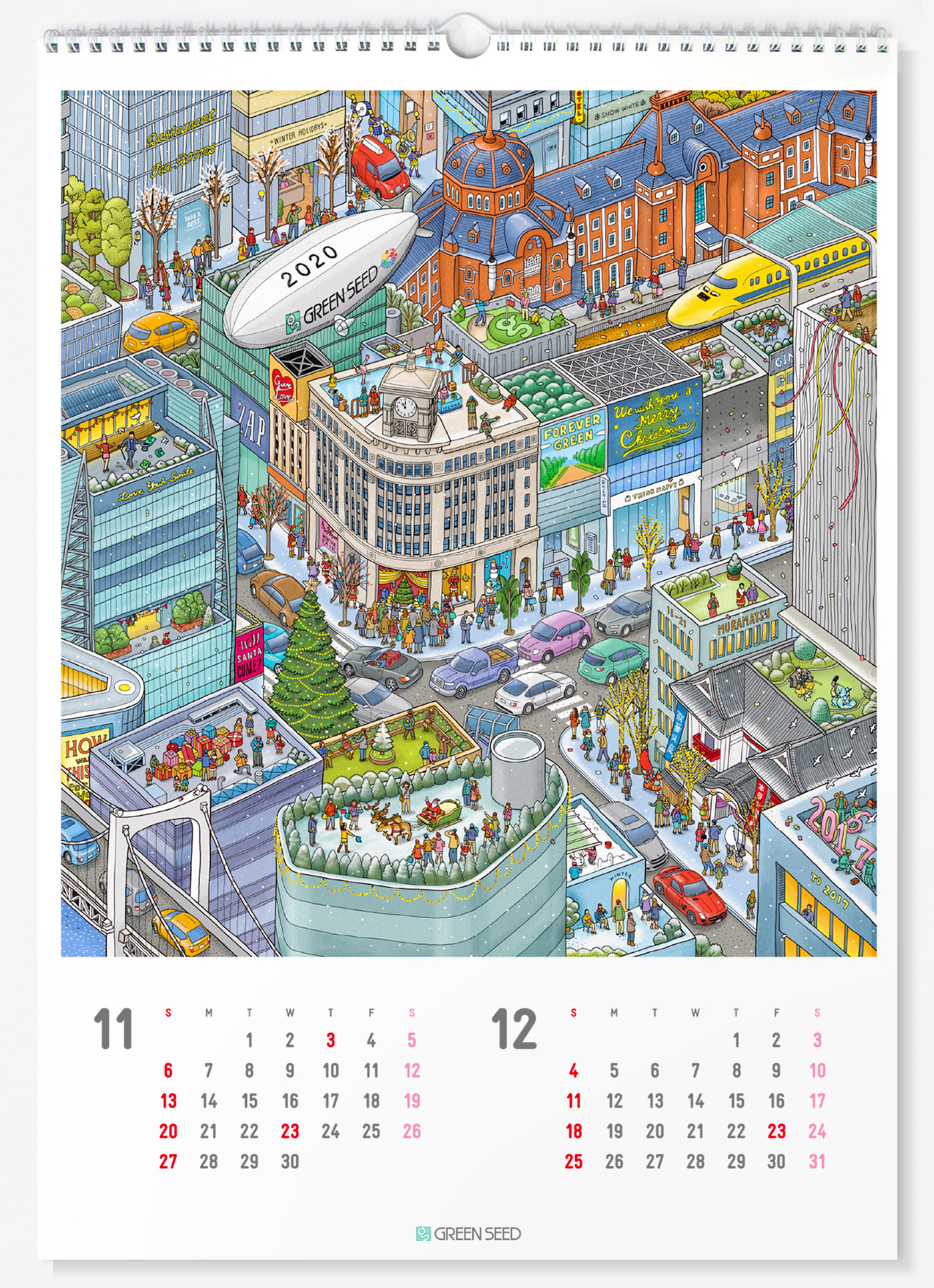 tokyo japan calendar draw Landscape city dense detail graphic big great Beautiful cool design poster