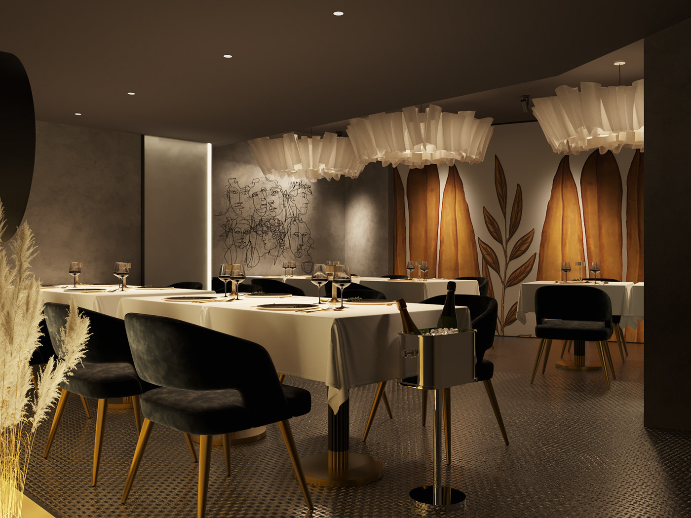 3ds max architecture archviz corona design interior design  modern Render restaurant visualization