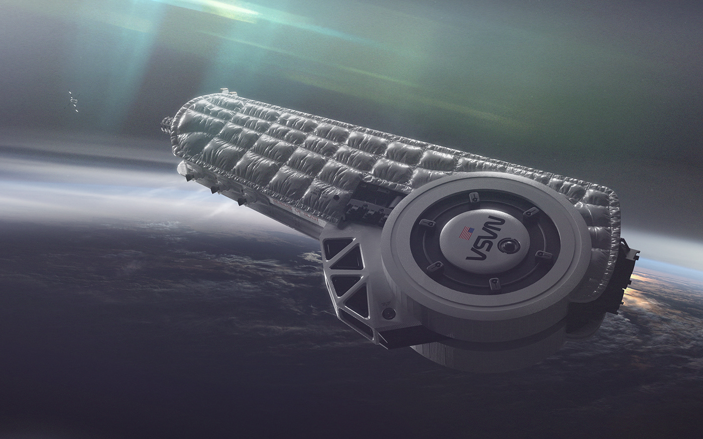 nasa Scifi HardSurface concept spaceship desing future cover realistic satellite