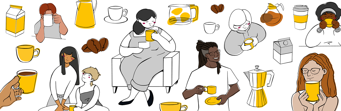 characters Coffee identity ILLUSTRATION  logos