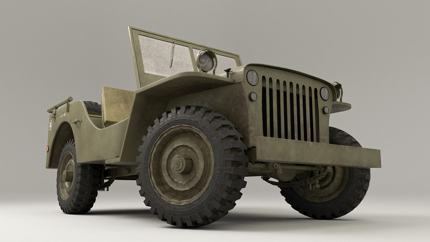 3D 3dmodeling jeep Maya
