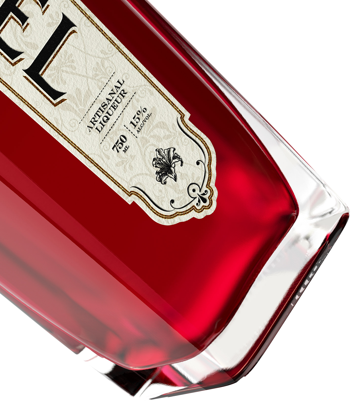 3D alcohol beverage bottle CGI Liqueur liquor Render spirits design visualization