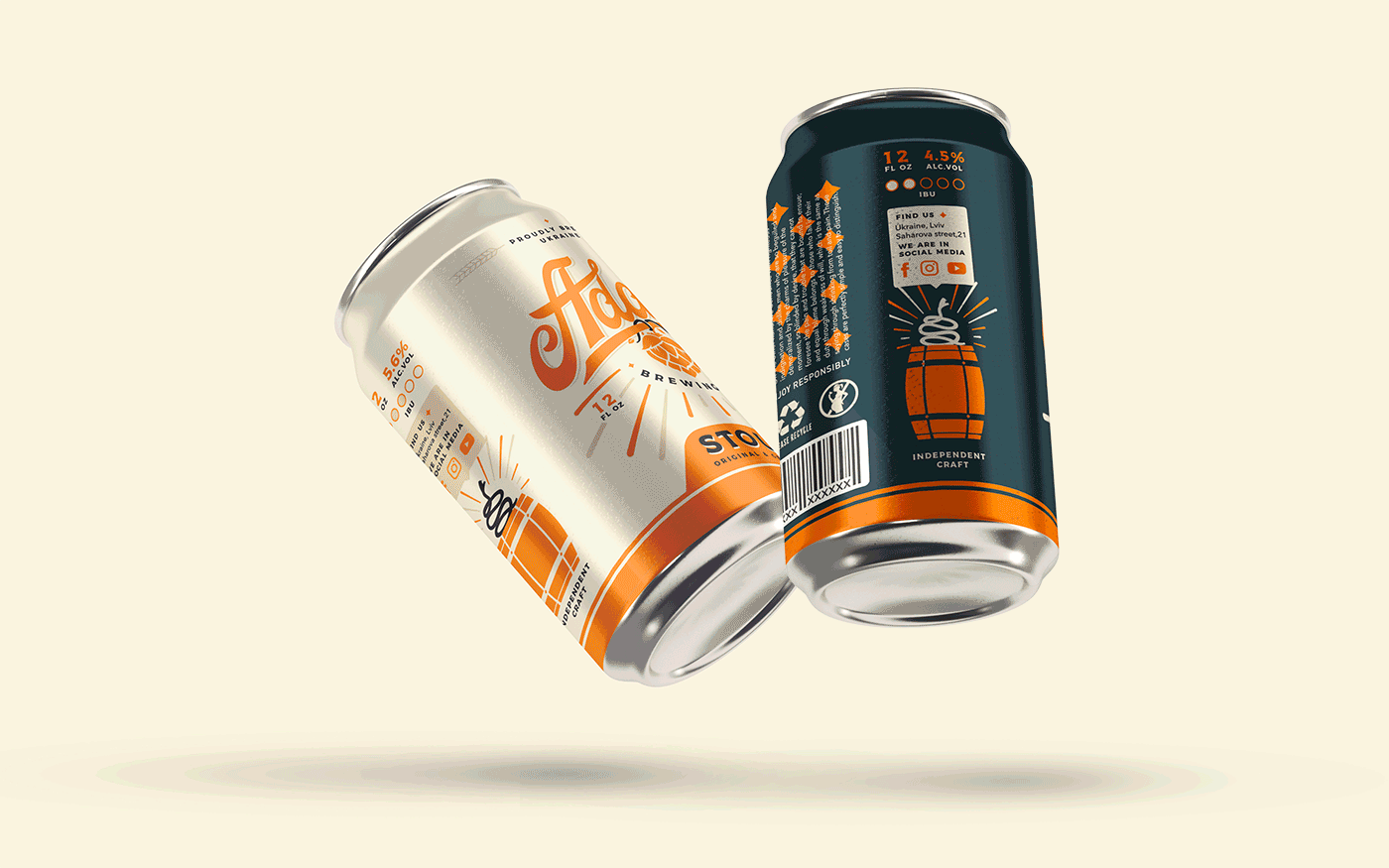 alcho beer branding  logo orange Packaging beverages Brewage
