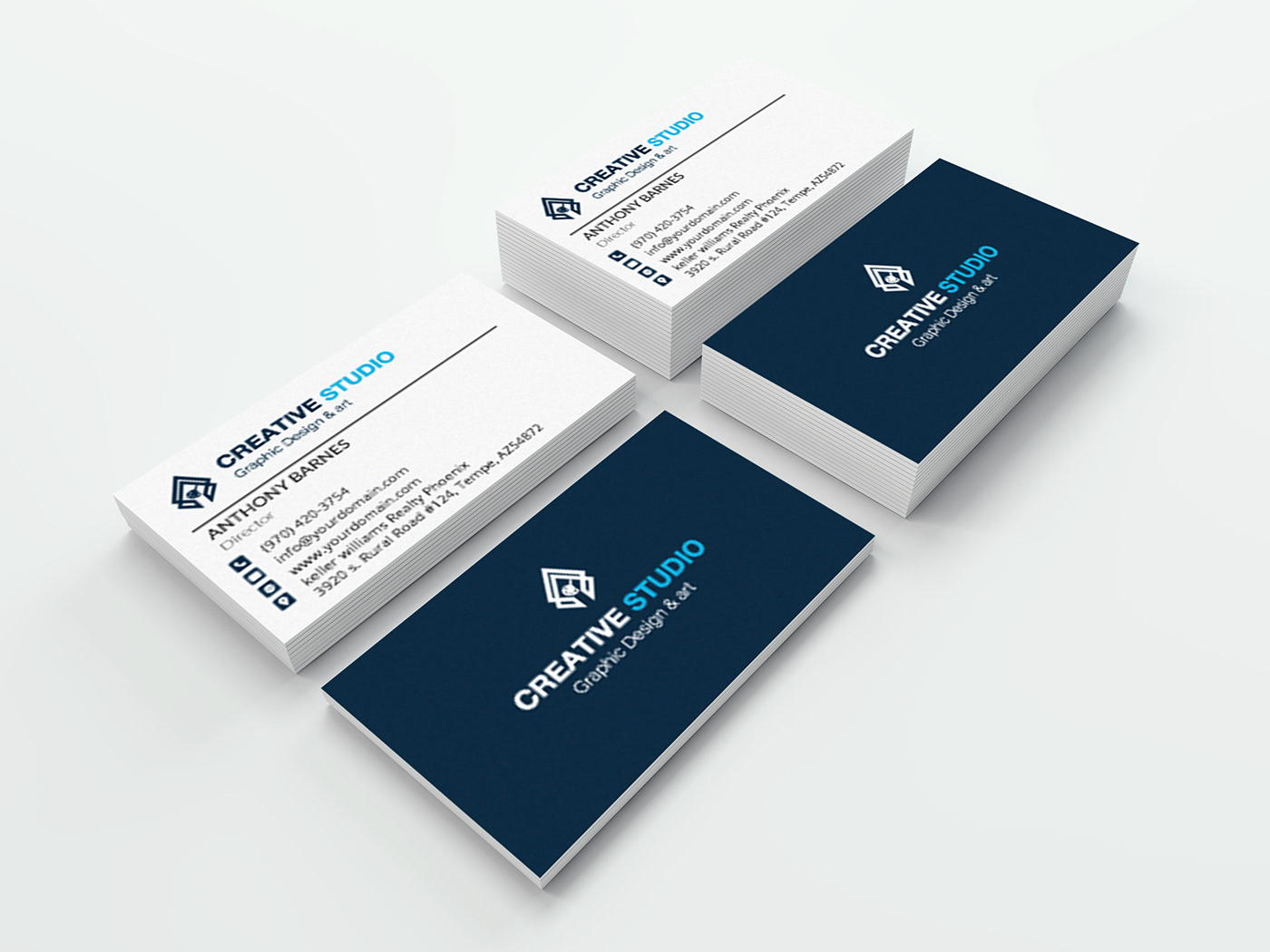 2in1 black blue bundle business card business card bundle card clean CMYK color