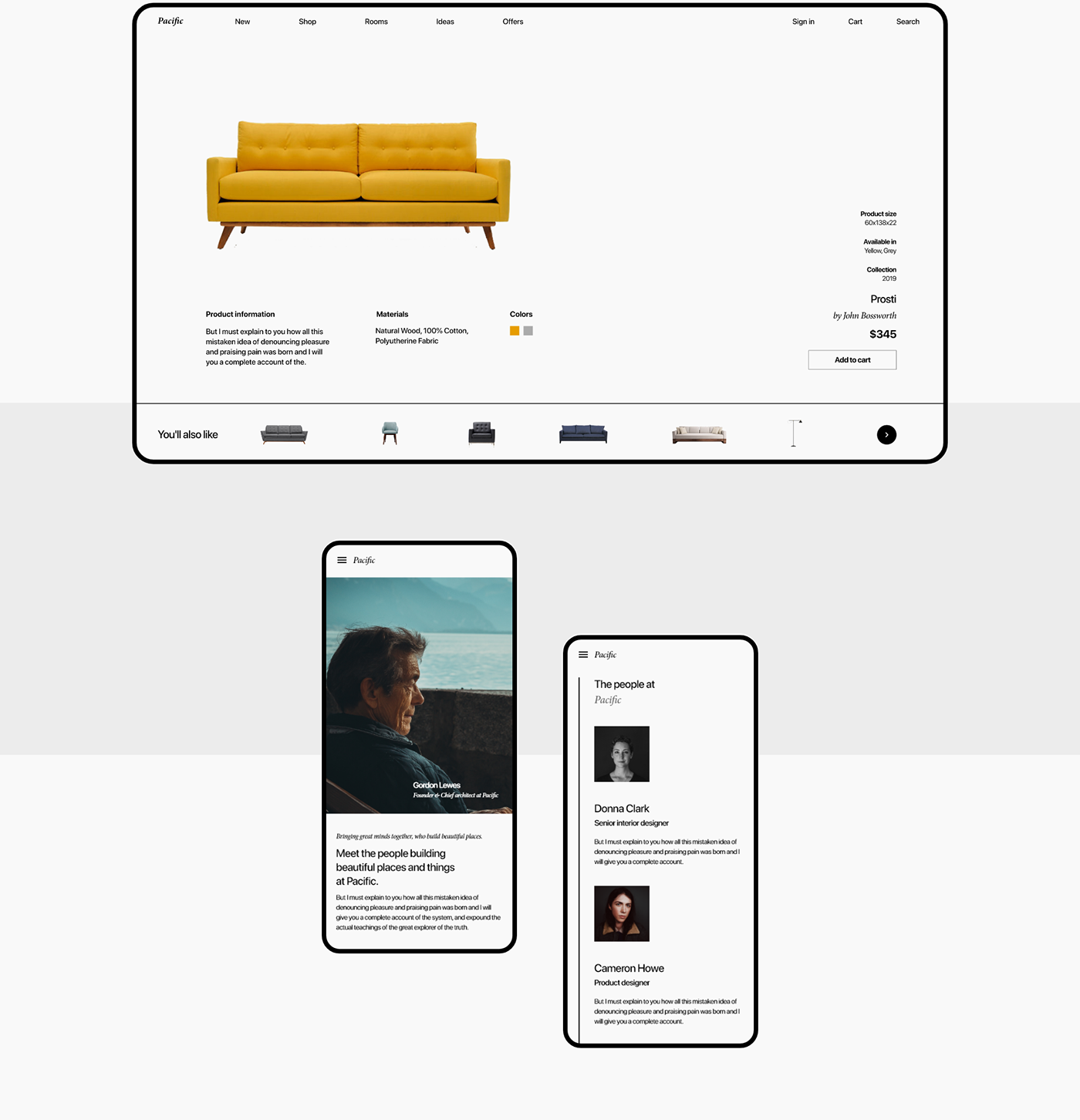 Interior UI furniture studio branding  store ux mobile concept architecture