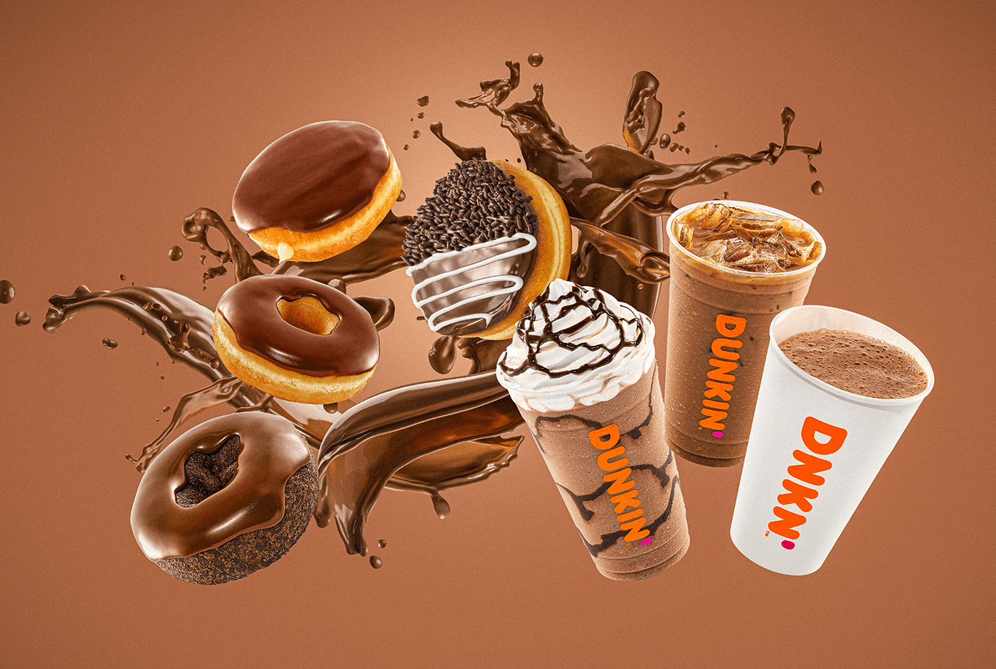 dunkin Donuts campaign Advertising  chocolate Coffee color composition ILLUSTRATION  sweet