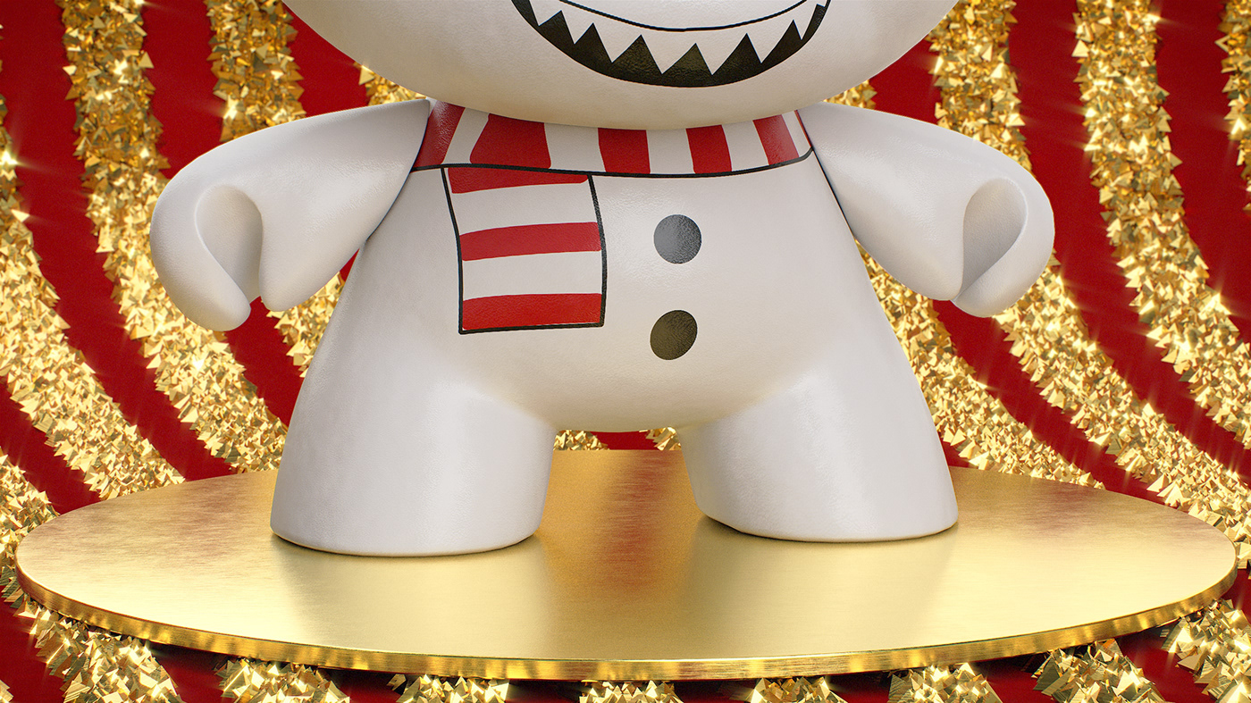 3D CG CGI Christmas Kidrobot Render snowman toy visualization xmas