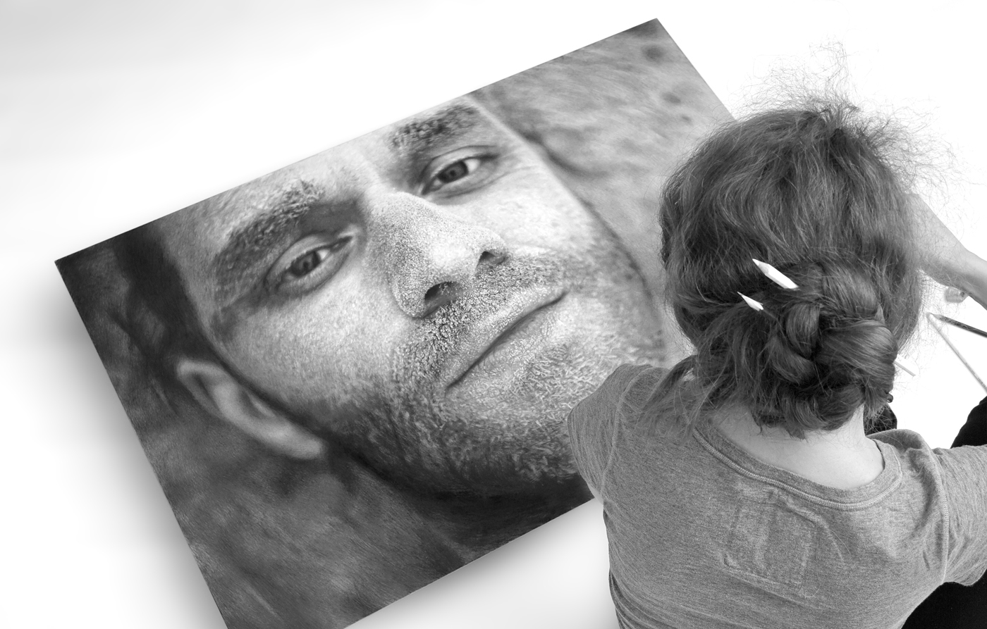 Realism Drawing  graphite charcoal paper man portrait graphic