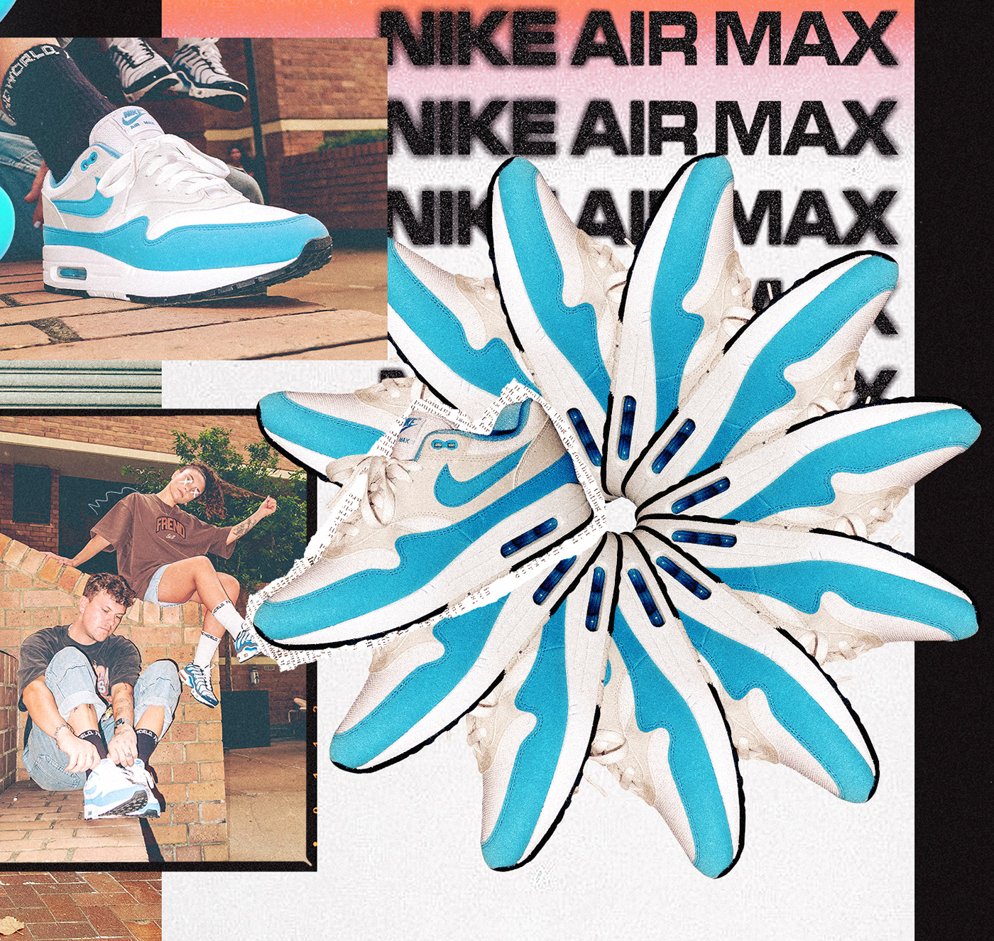 Nike airmax sneakers Fashion  Photography  graphic design  branding  typography   Poster Design visual identity