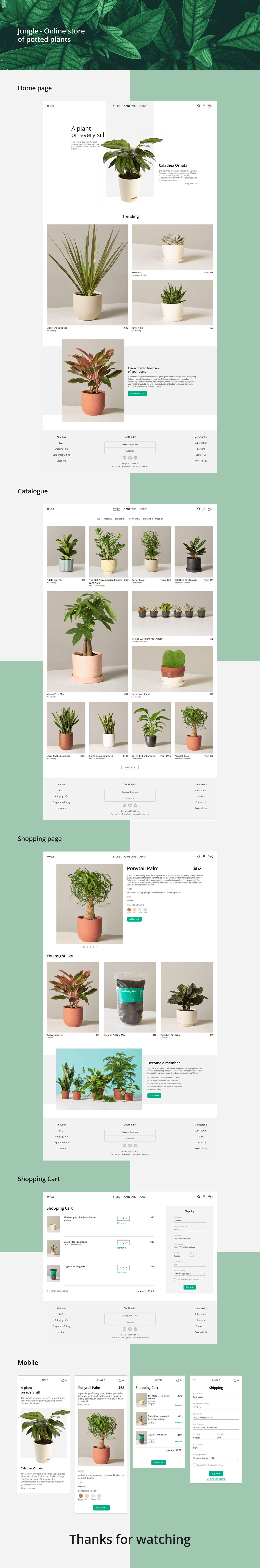 botanica Flowers Minimalism Nature online store UI ux Web Design 