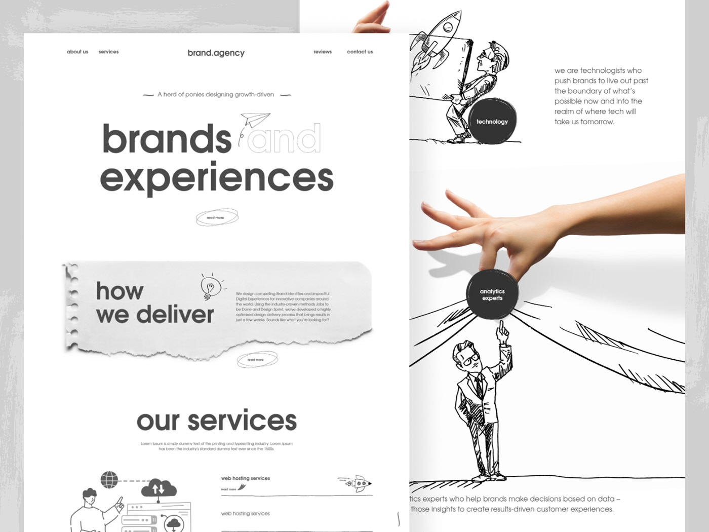 Creative Design Digital agency website Drawing  Figma hand drawn idea landing page trend user interface Web Design 