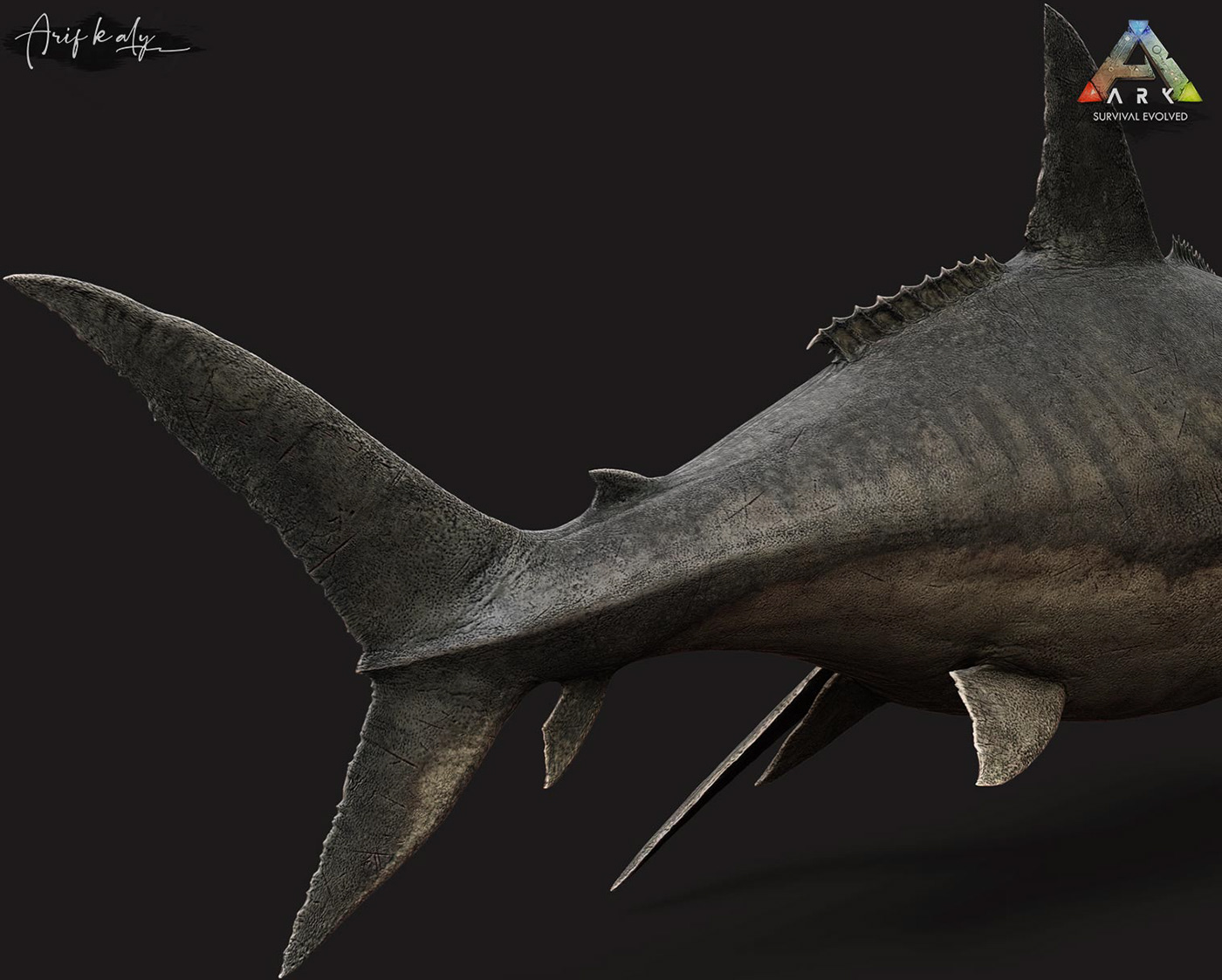 prehistoric ark Zbrush 3d render fish survival stylized meg sea creature Evolved