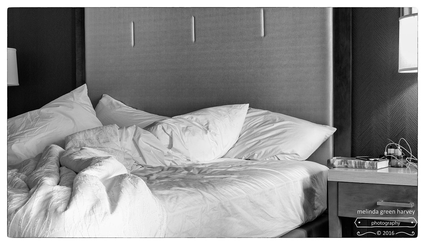 black and white Photography  beds hotel rooms