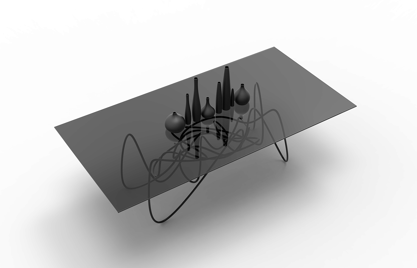 quantum jason phillips furniture dining table shadow black steel smoked glass quantum table