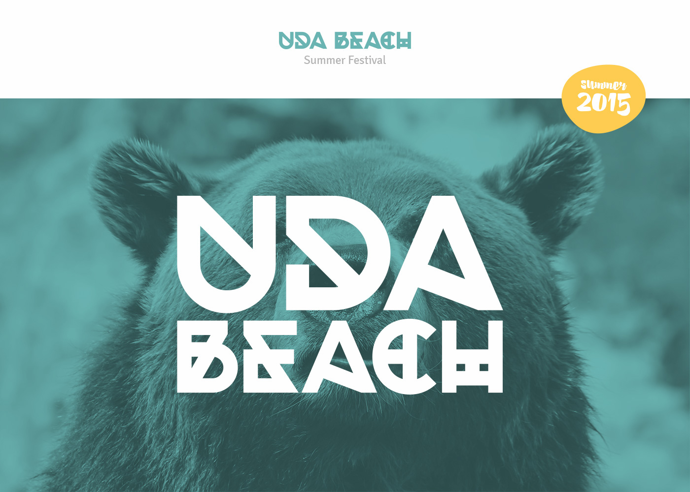uda beach summer festival electronic music brand logo Logotype poster magazine newspaper cube frames color fresh Business Cards