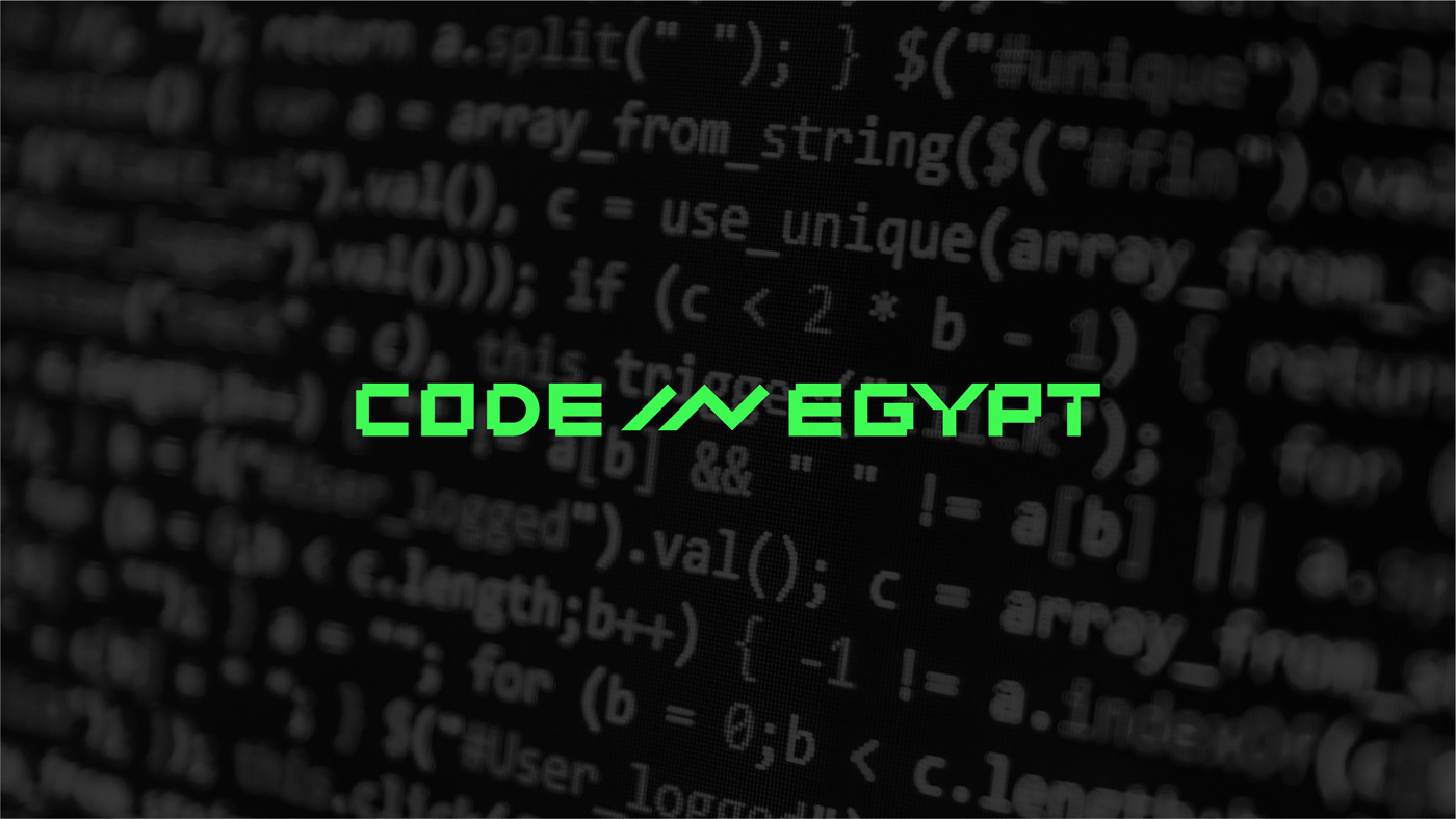 logo identity Website brand CODE IN EGYPT software development