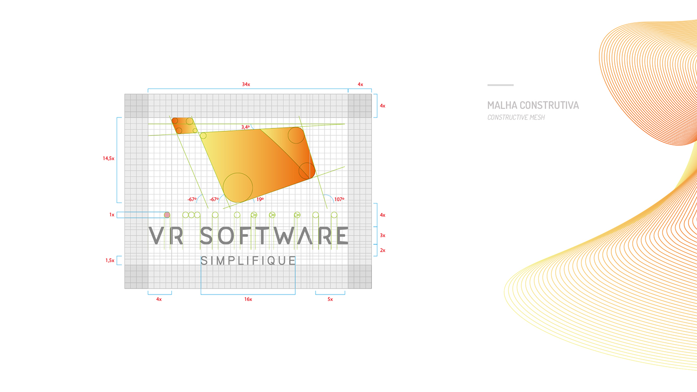 VR Software software Supermarket branding  visual identity Technology warm waves gradient simplify