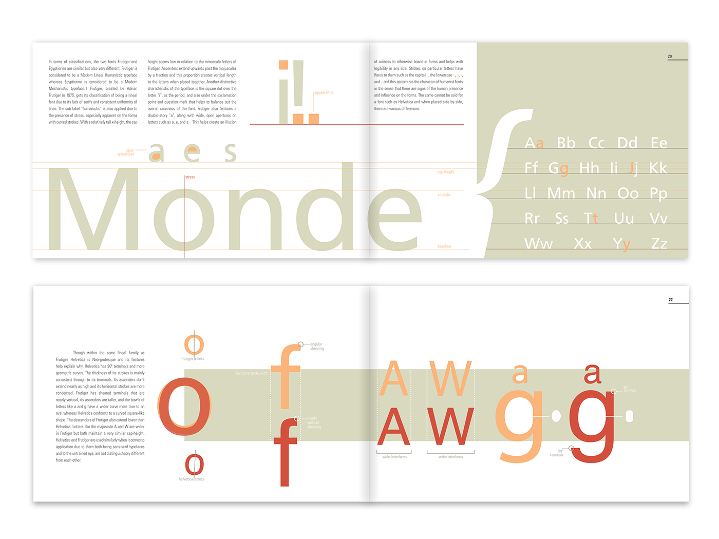 frutiger Type Specimen typography   graphic design  Layout Design print design  infographic