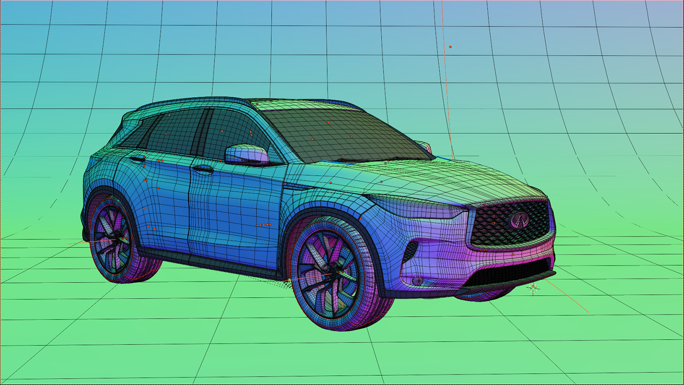 car model with normal render 