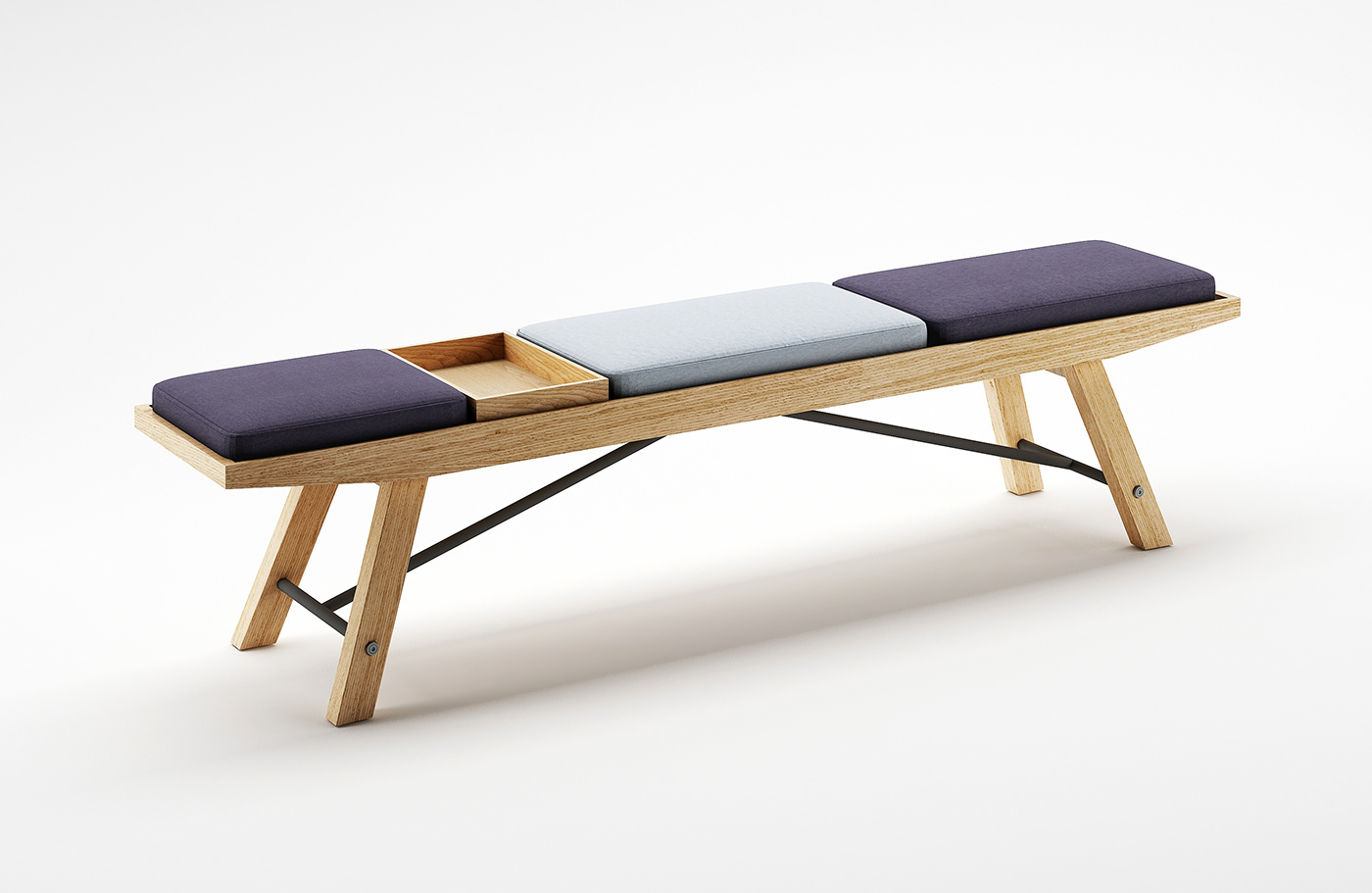 bench studio1do1 polishdesign oak wooden wood furniture