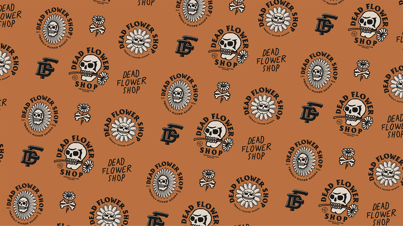Brand Pattern - Dead Flower Shop Logo Design
