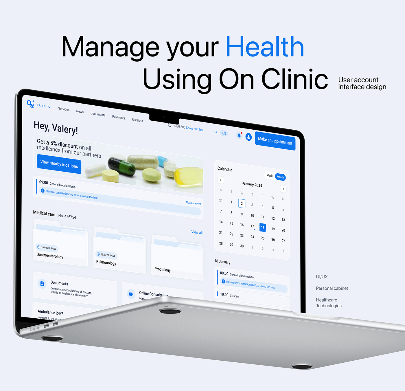 ux mobile Interface Helthcare account UI/UX UX design user interface Experience