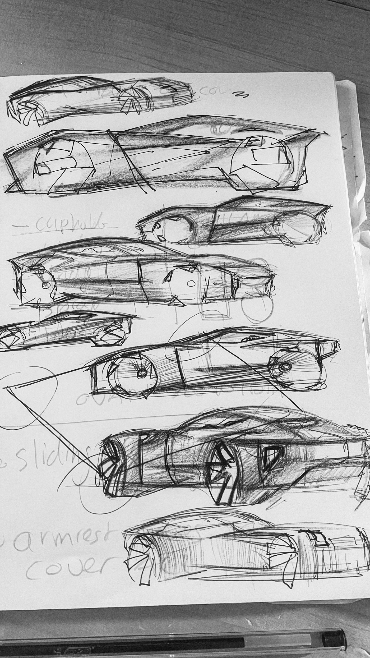 sketching sketchbook Automotive design Cars doodles pencil sketch design