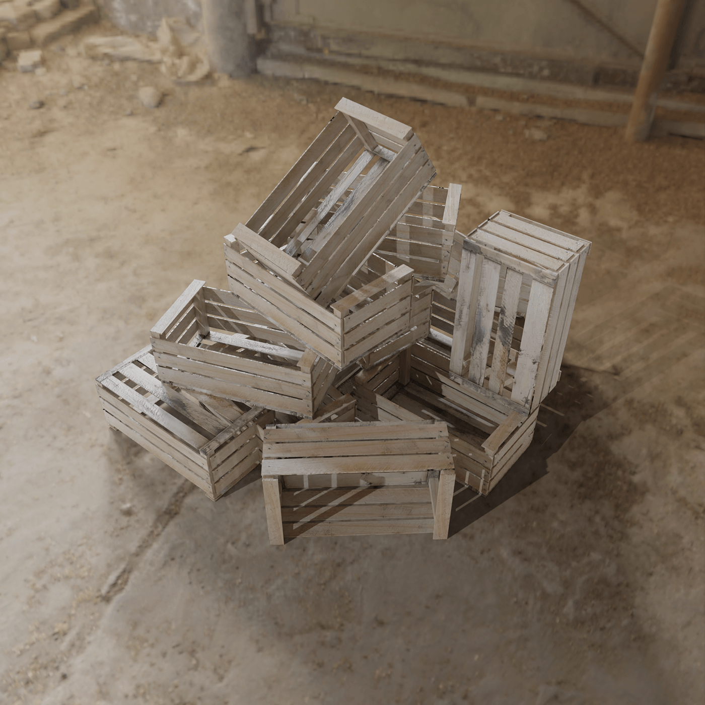 crates asset props madera cajas box wooden blender
