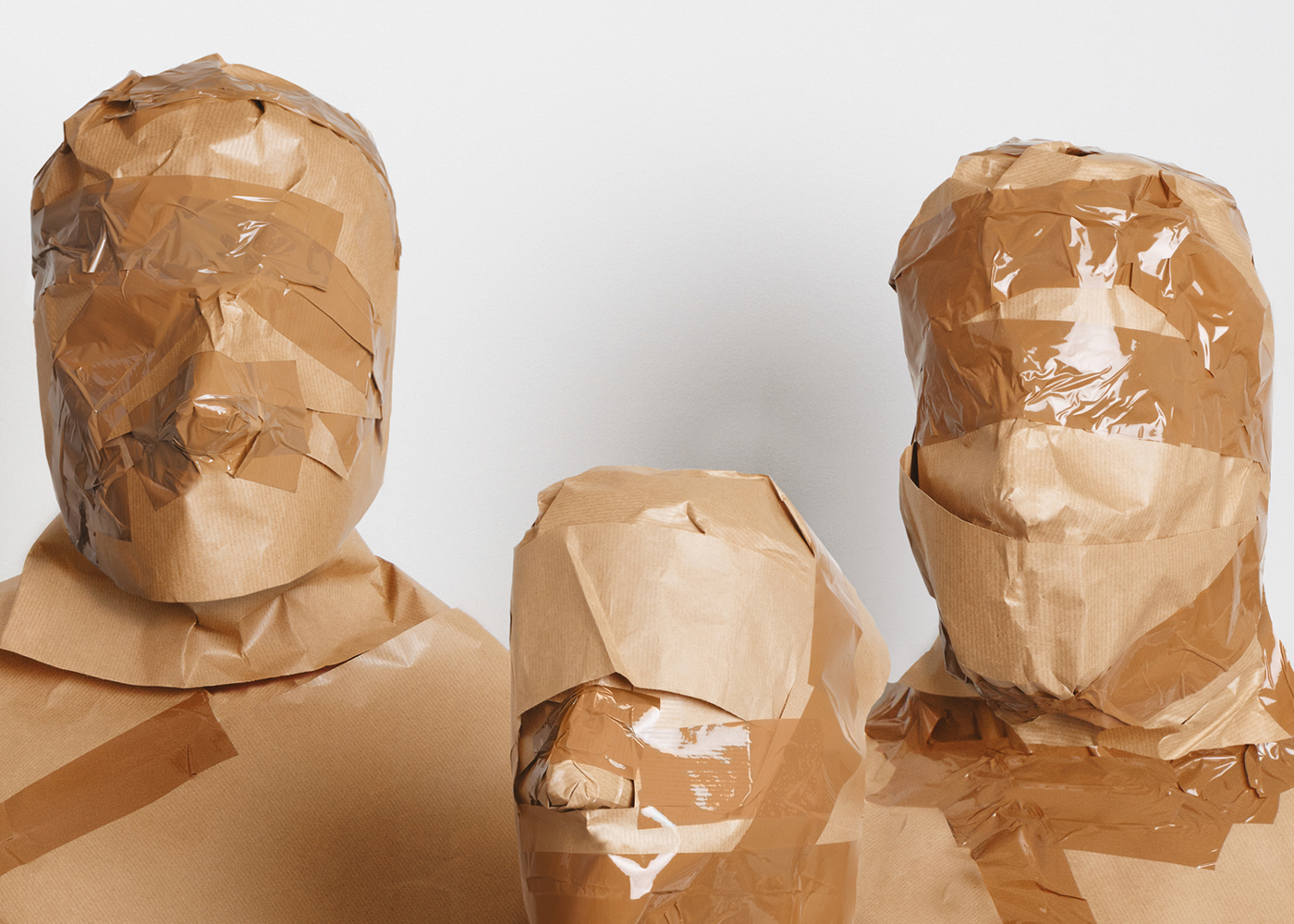 radford wallis design Direct mailer wrapping parcel paper tape MOVING brown duck portrait staff studio