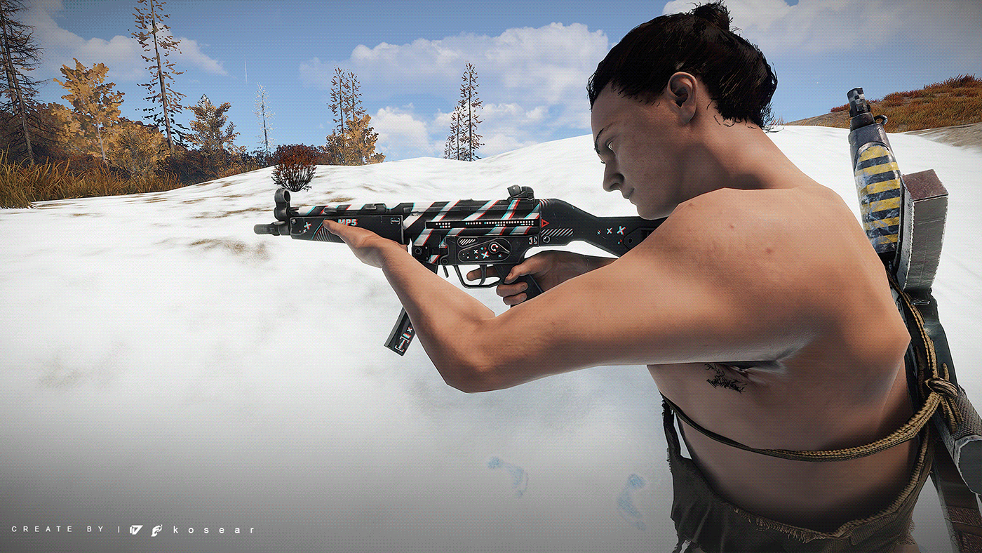 3D model game game items gamedev Gun mp5 rust skin Weapon weapons design