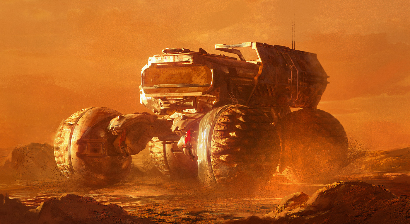 Scifi Vehicle design photoshop coronarenderer science fiction concept art digital 3d CG Game Dev