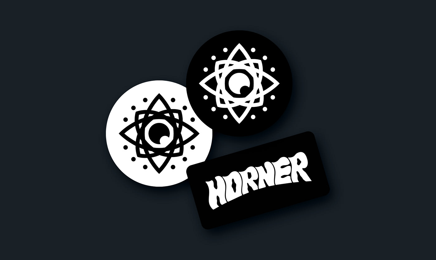 band beanie branding horner Logo Creation Logotype merchandising Modern Logo music pattern rock sticker tshirt typography