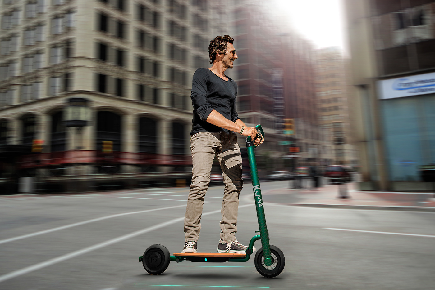 electric Scooter transportation concept design skate movility Urban eco