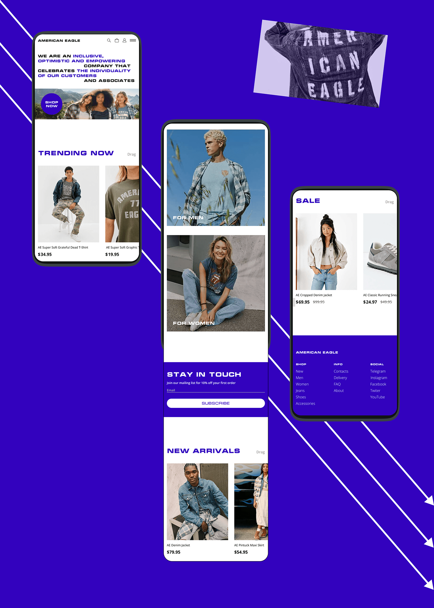 American Eagle e-commerce Figma UI ux Web Design  Website веб-дизайн дизайн сайта типографика