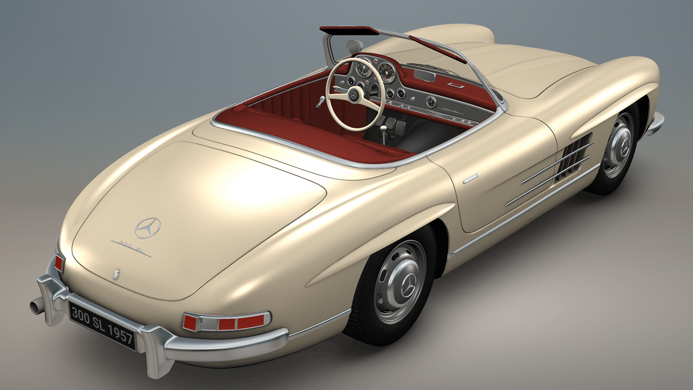 mercedes roadster ObjReader c4d OpenGL 3D