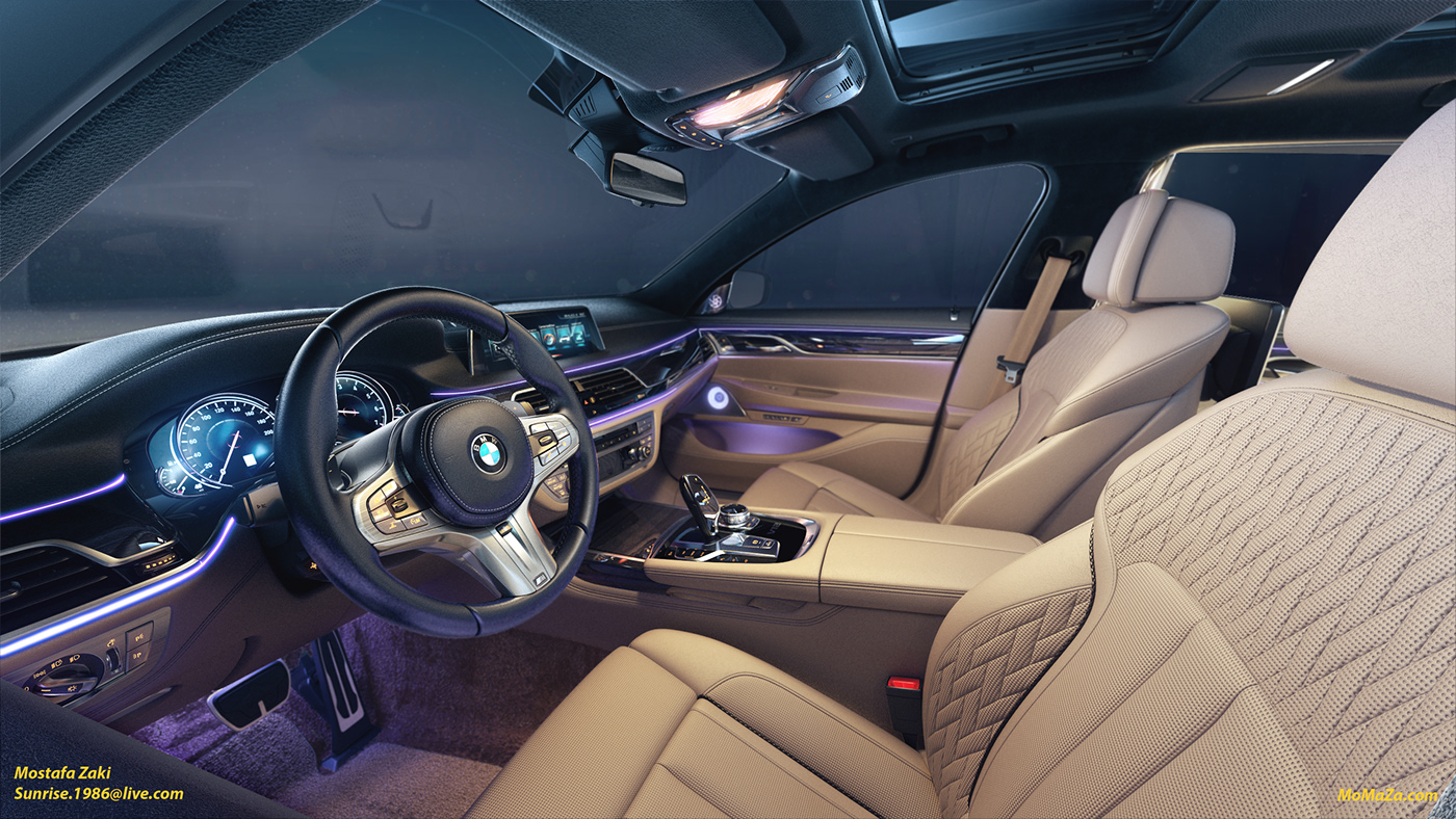 BMW G12 7 series CGI vray rendering lighting shading