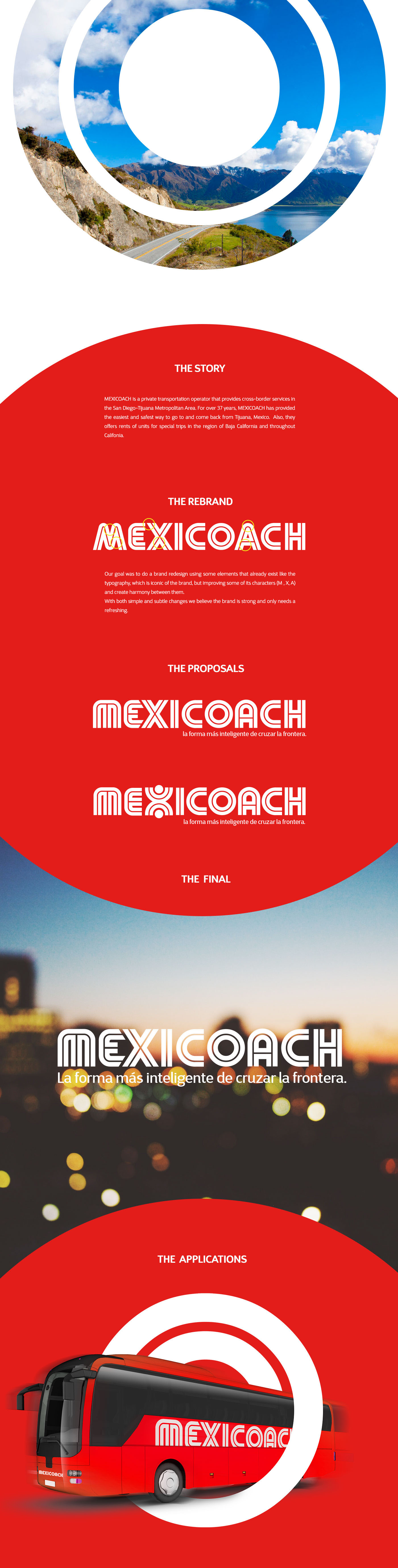 bus transportation mexicoach Rebrand Logotype monocroma stationary