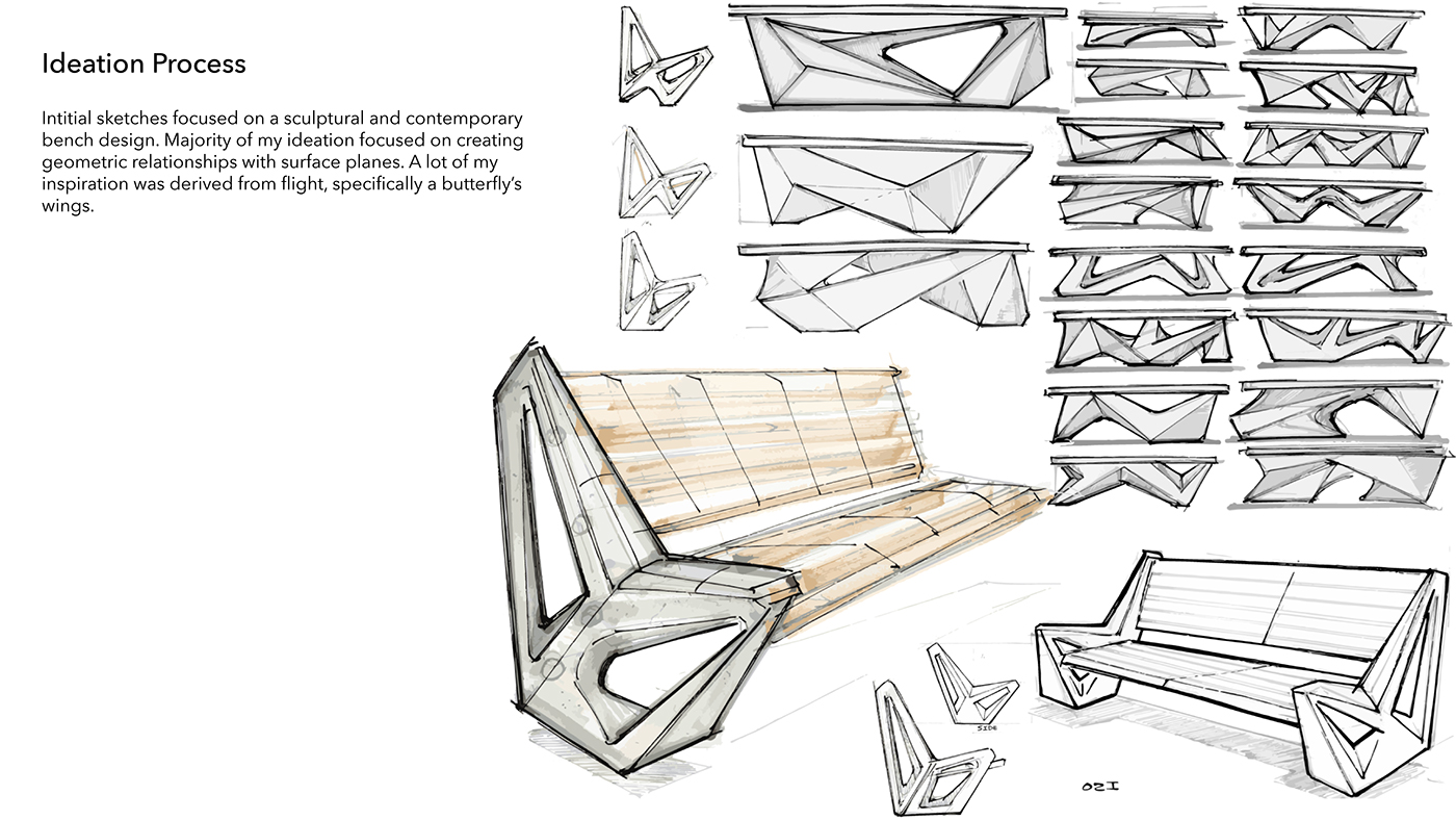 bench furniture Urban Outdoor seating design seat concrete wood