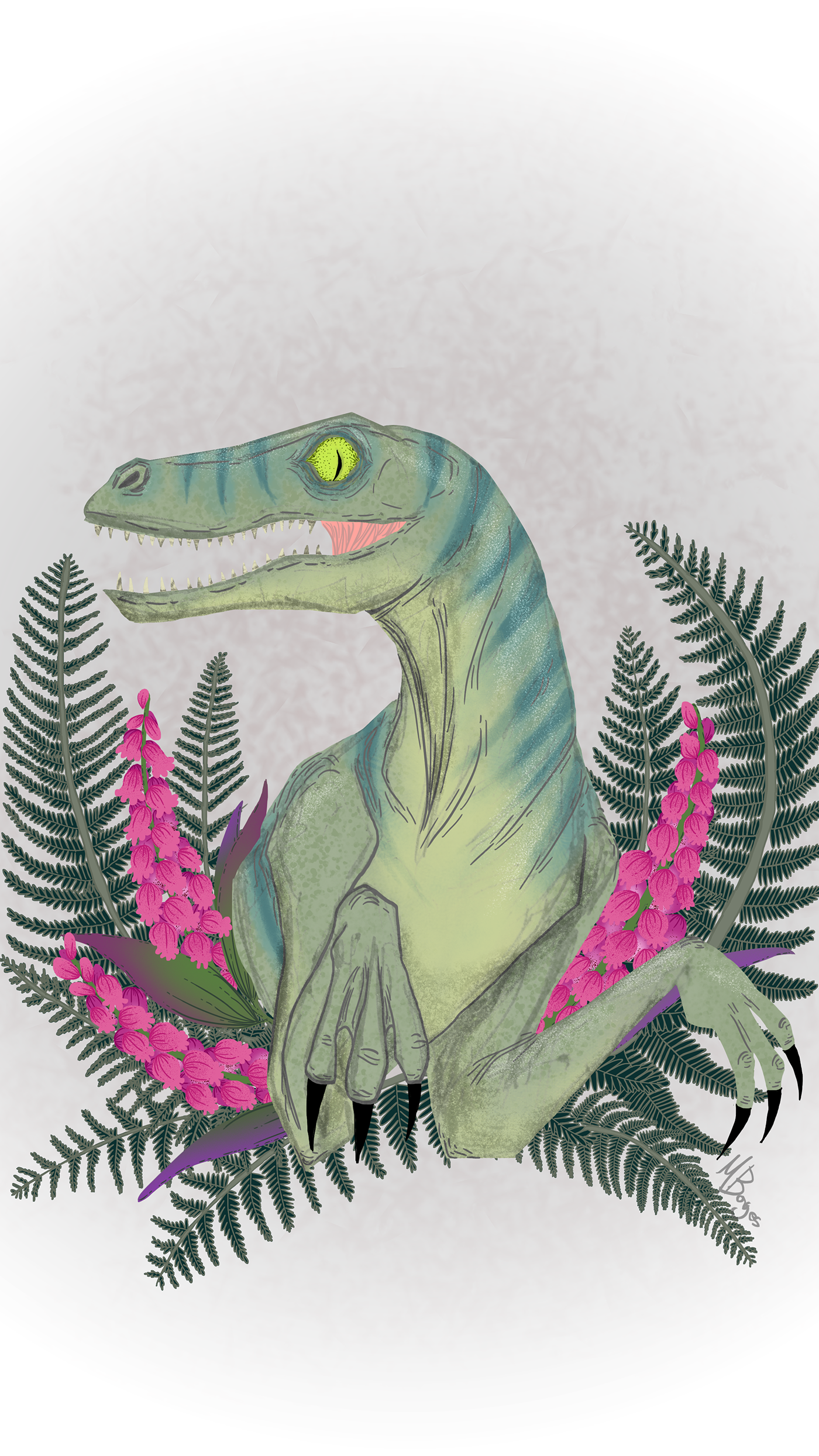 clever girl velociraptor Dinosaur Flowers mariana borges m garageland