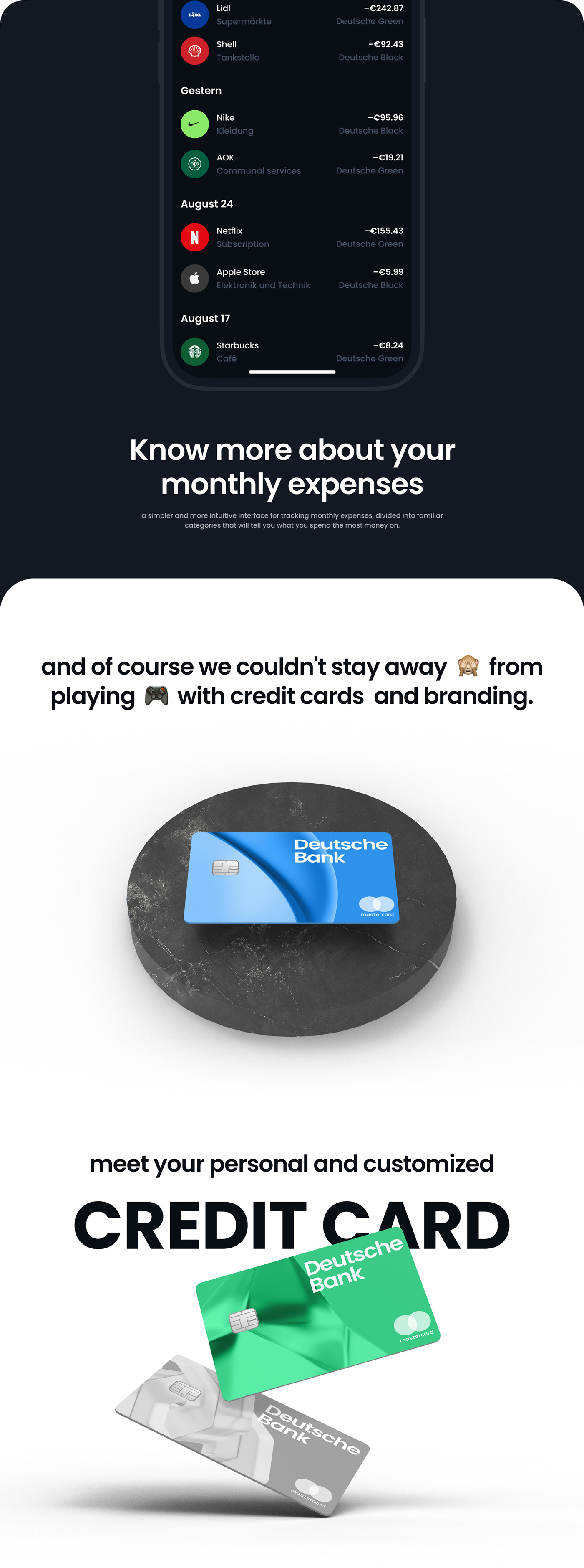 Bank branding  business credit card deutsche bank finance Fintech Mobile app money poster