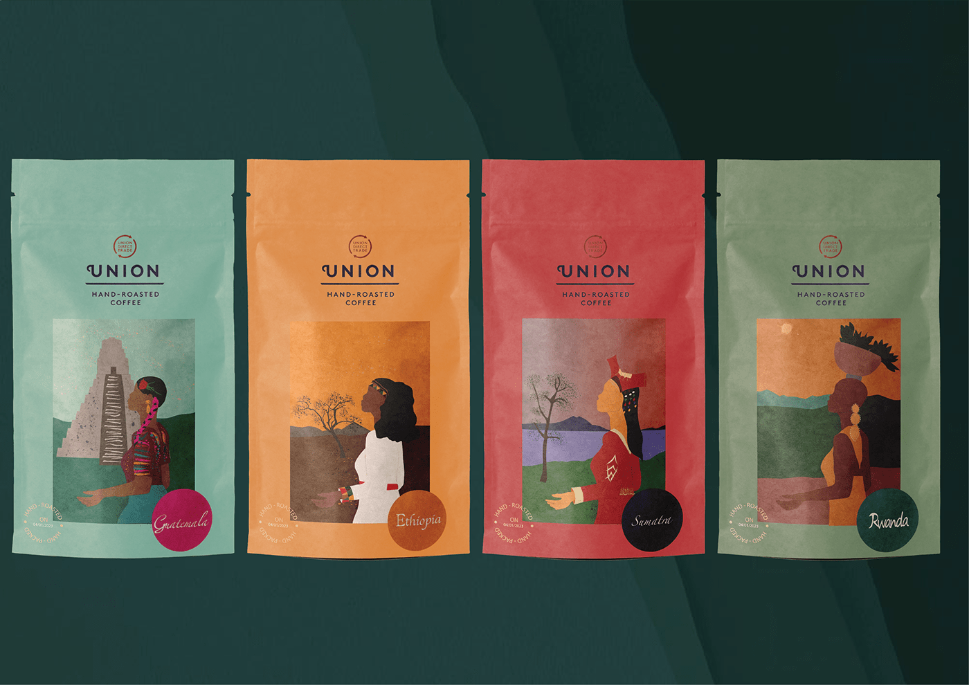 Packaging graphic design  ILLUSTRATION  Coffee Union coffee