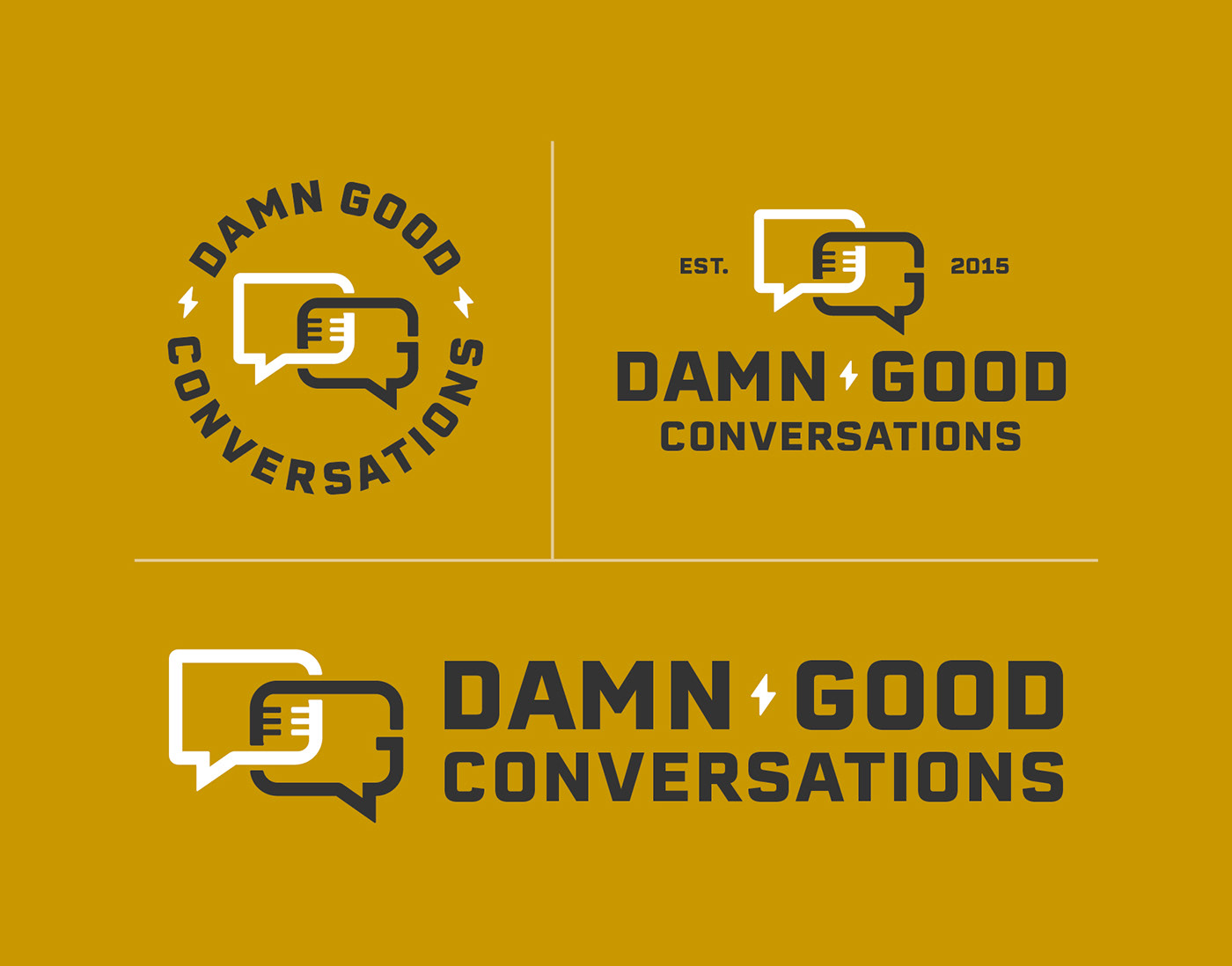 Audio branding  gold identity logo podcast black brand speech vector