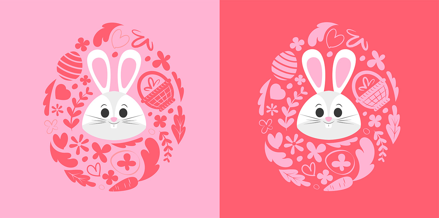 colorful Easter eastereggs easterpattern easterrabbit pascua pattern pattern design  rabbits