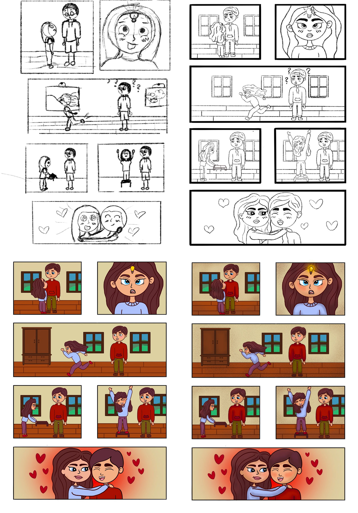 comic ILLUSTRATION  cartoon girl illustration boy illustration love comic Relationship comic