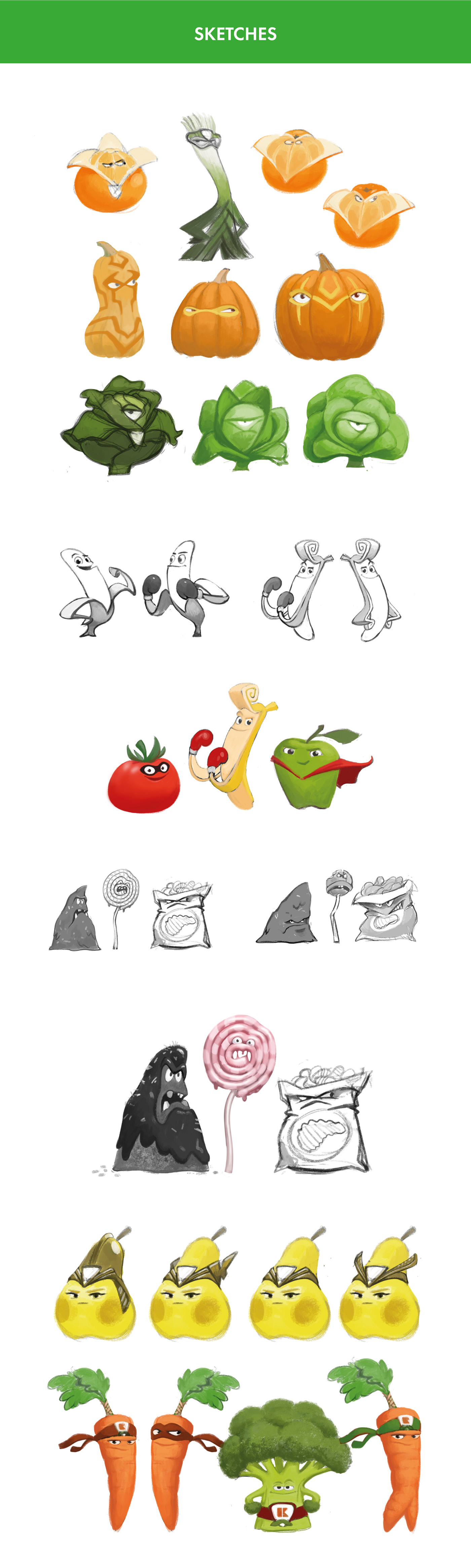 characters animation  fruits vegetables digitalart Advertising  2dart CGart cartoon kids