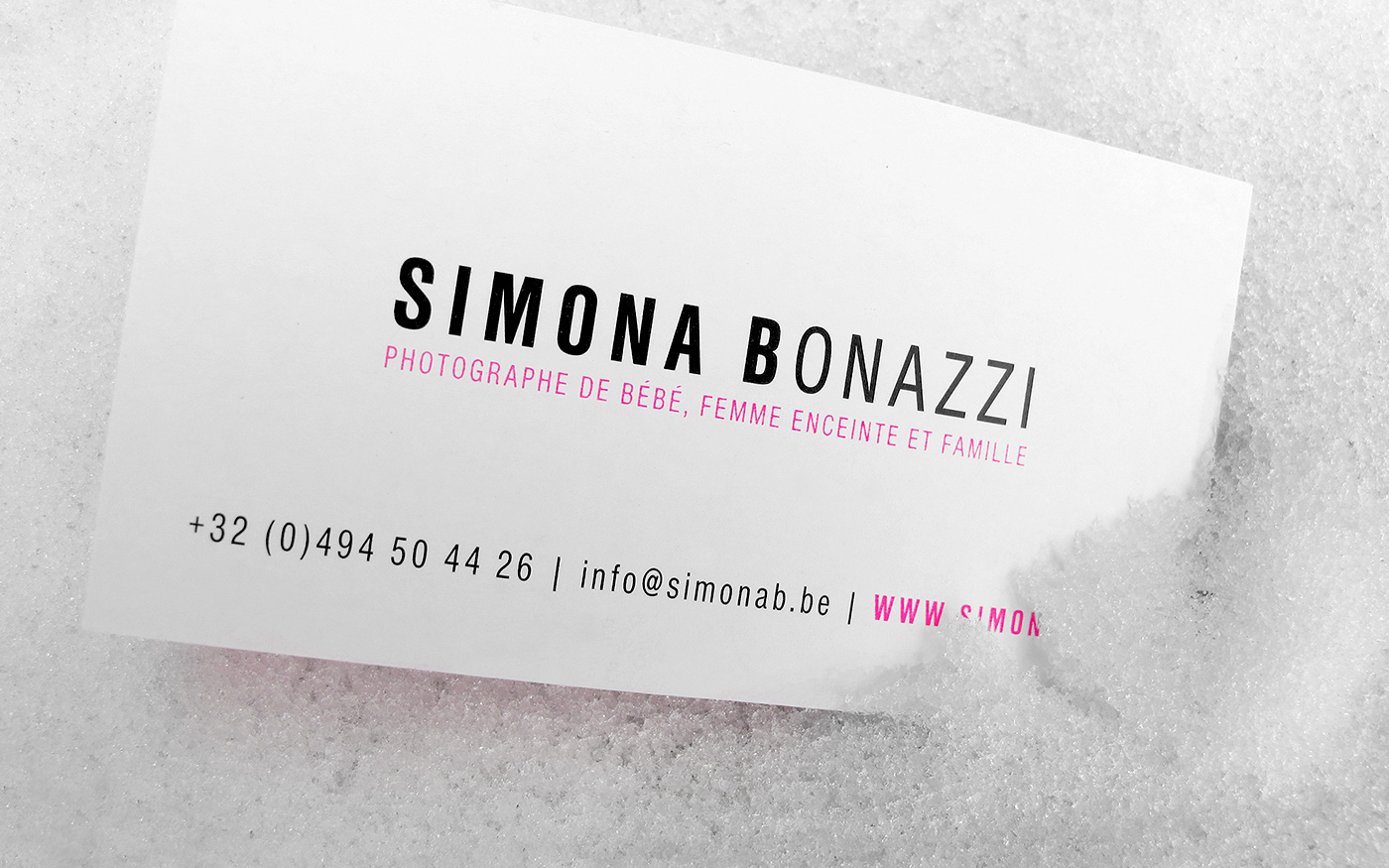 logo Business Cards pink photographer graphic identity fluorescent baby family composite card